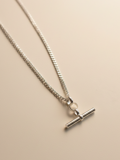 Sterling Silver Timeless Balance T Bar Necklace