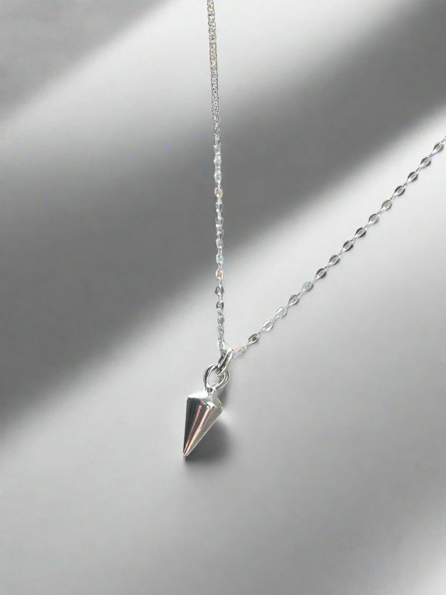 Sterling Silver Spike Charm Necklace