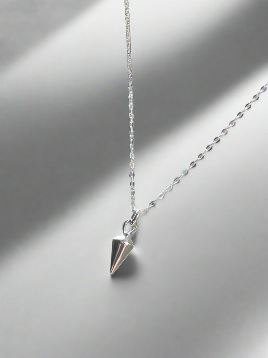 Sterling Silver Spike Charm Necklace