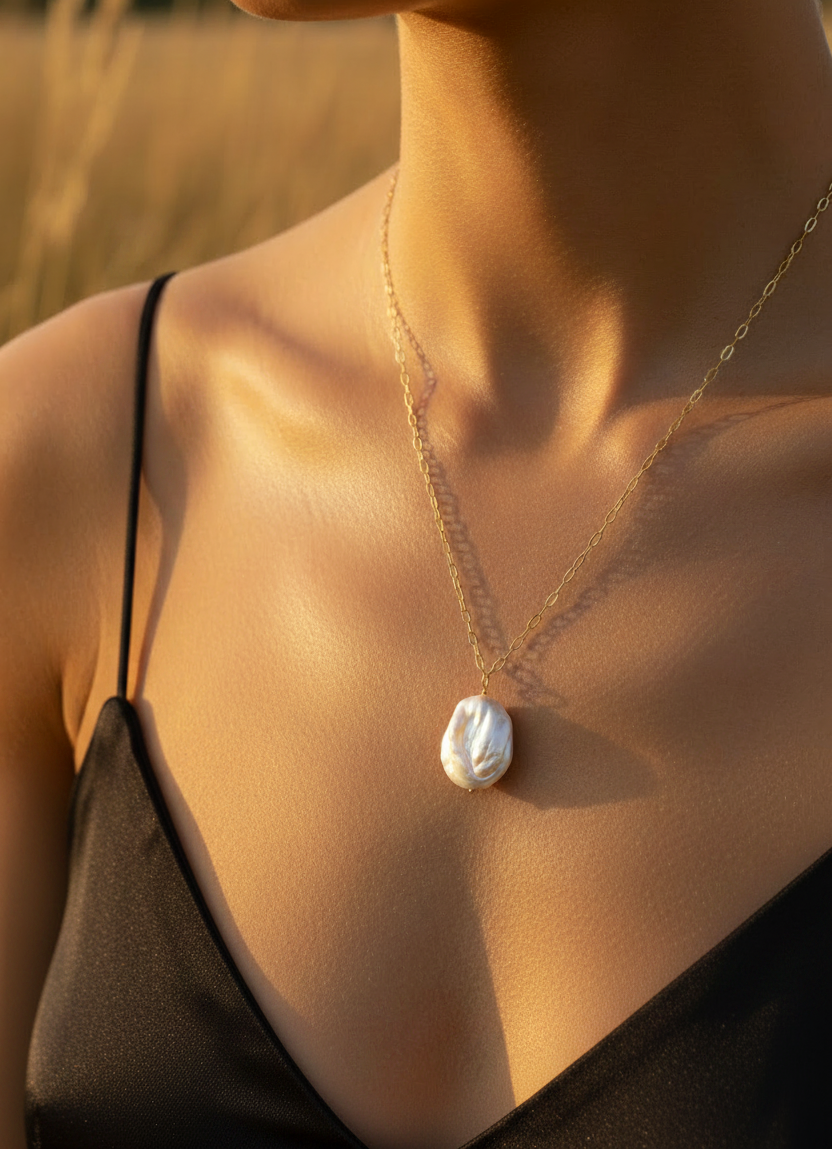 Baroque Pearl & Gold Necklace - Myleti Jewellery