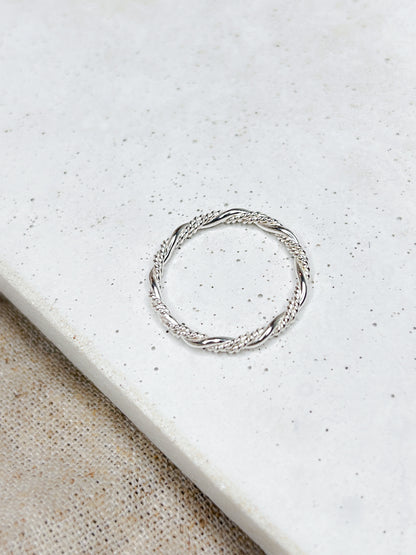 Sterling Silver Double Twist Band Ring - Myleti Jewellery