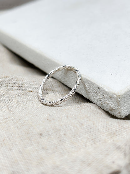 Sterling Silver Double Twist Band Ring - Myleti Jewellery