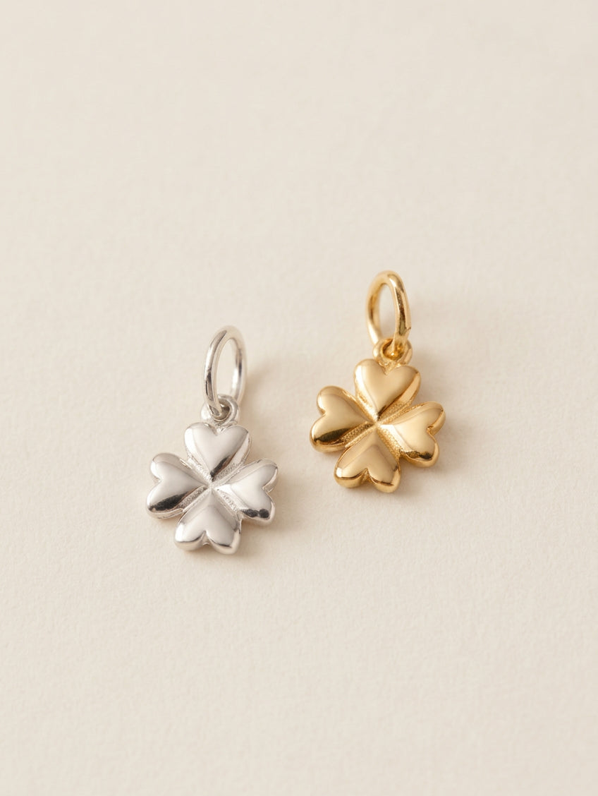 Sterling Silver & Gold Vermeil Four Leaf Clover Charm Pendant