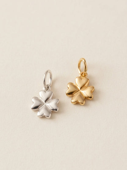 Sterling Silver & Gold Vermeil Four Leaf Clover Charm Pendant