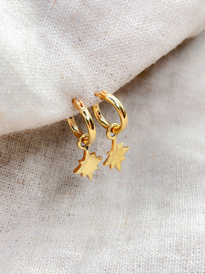 Gold Vermeil Guiding North Star Charm Earrings - Myleti Jewellery