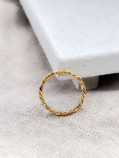 Gold Vermeil Double Twist Band Ring - Myleti Jewellery