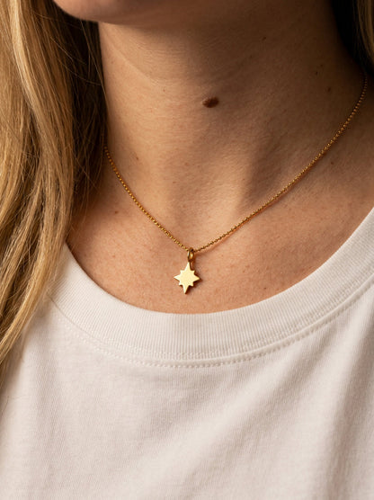 Sterling Silver & Gold Vermeil Guiding North Star Charm Pendant