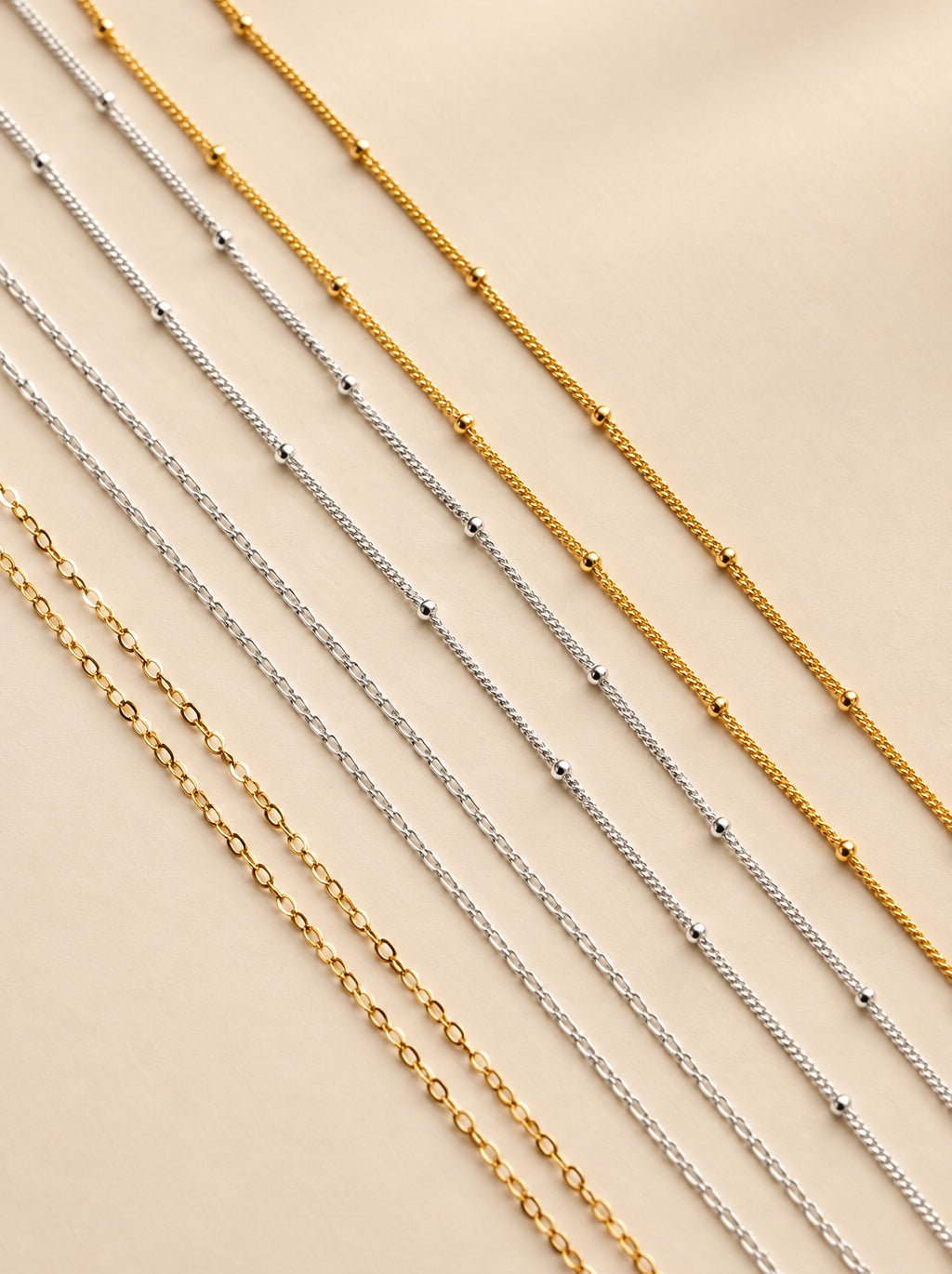 Silver & Gold Fine Chain Necklace