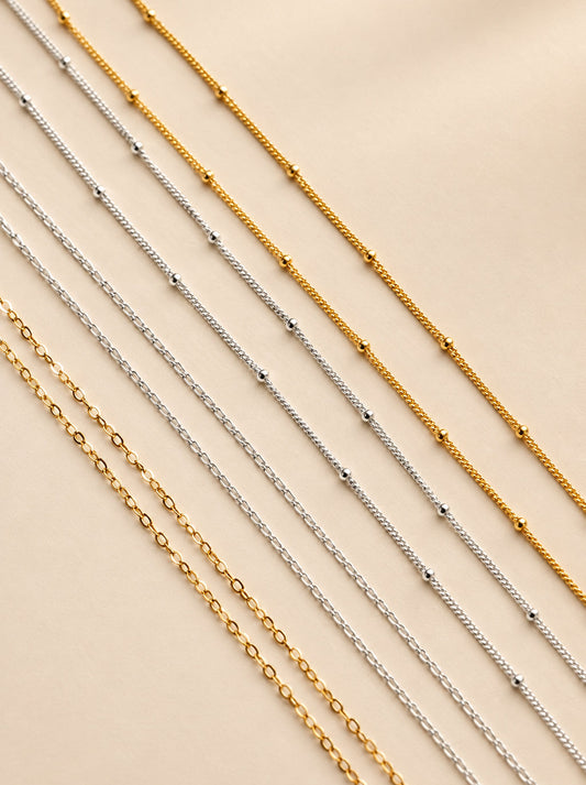 Silver & Gold Fine Chain Necklace