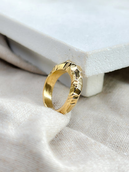 Gold Vermeil Light Catcher Faceted Ring - Myleti Jewellery