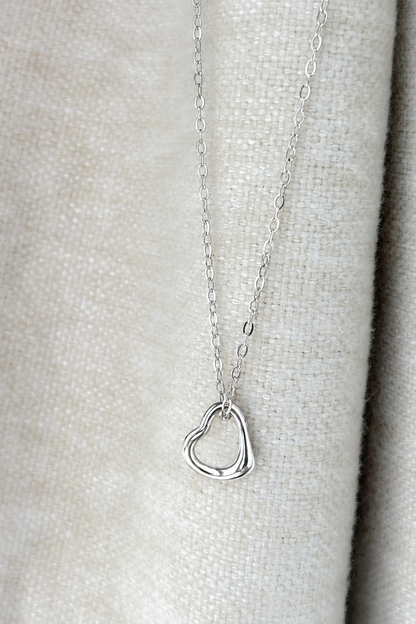 Silver Free Spirit Molten Heart Necklace - Myleti Jewellery
