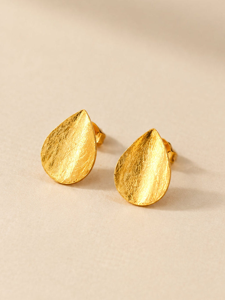 Gold Vermeil Organic Teardrop Stud Earrings