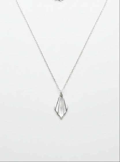 Sterling Silver Art Deco Petal Necklace