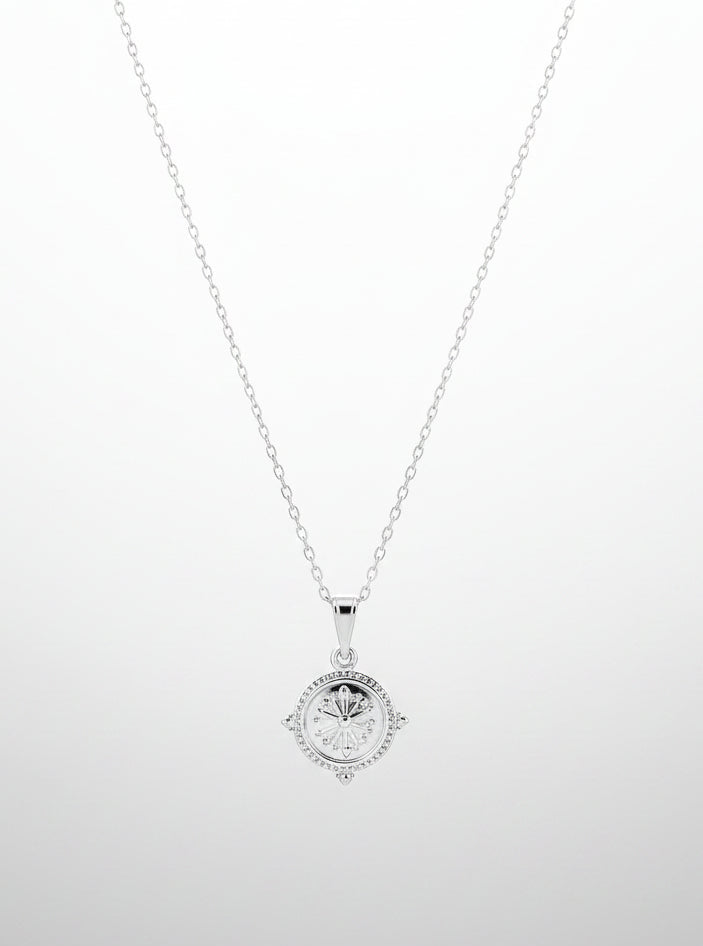 Sterling Silver Compass Necklace