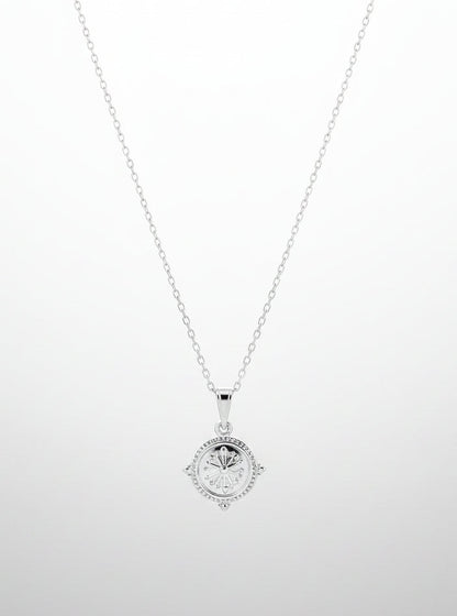 Sterling Silver Compass Necklace