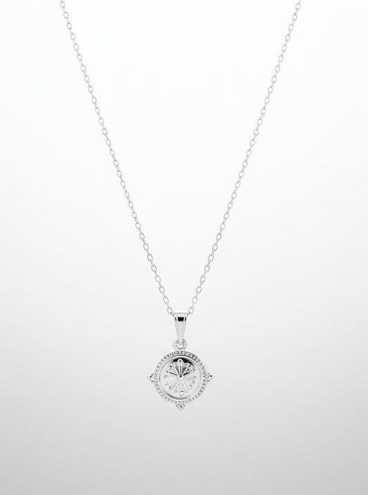 Sterling Silver Compass Necklace