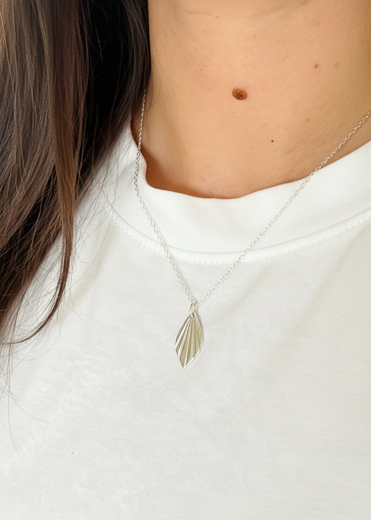 Sterling Silver Art Deco Petal Necklace