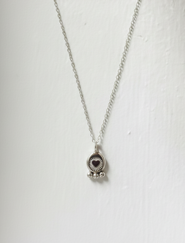 Sterling Silver Glowing Heart Necklace