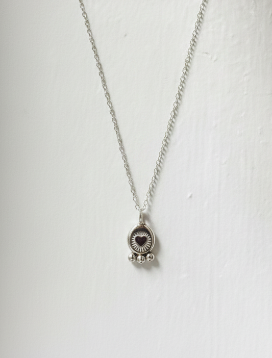 Sterling Silver Glowing Heart Necklace