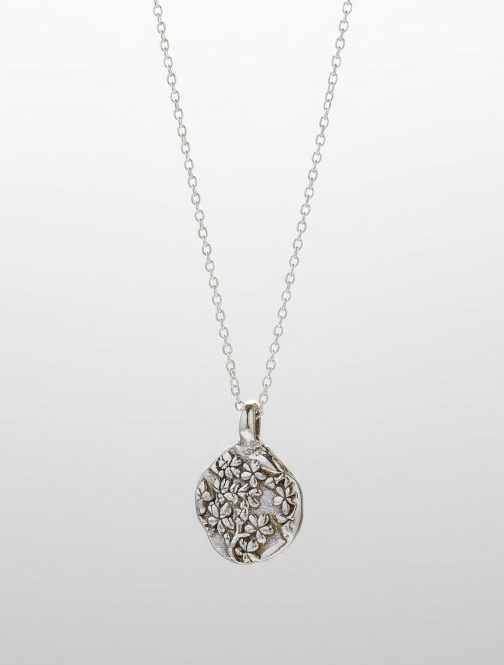 Large Sterling Silver Sakura Blossom Necklace