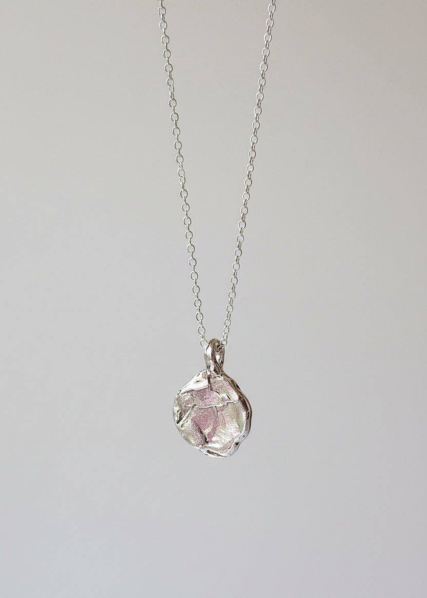 Large Sterling Silver Sakura Blossom Necklace