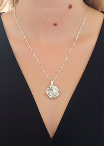 Large Sterling Silver Sakura Blossom Necklace