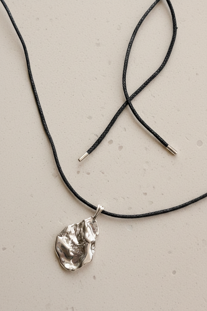 Sterling Silver Molten Strength Cord Necklace