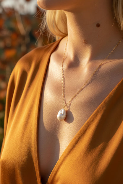 Baroque Pearl & Gold Necklace - Myleti Jewellery