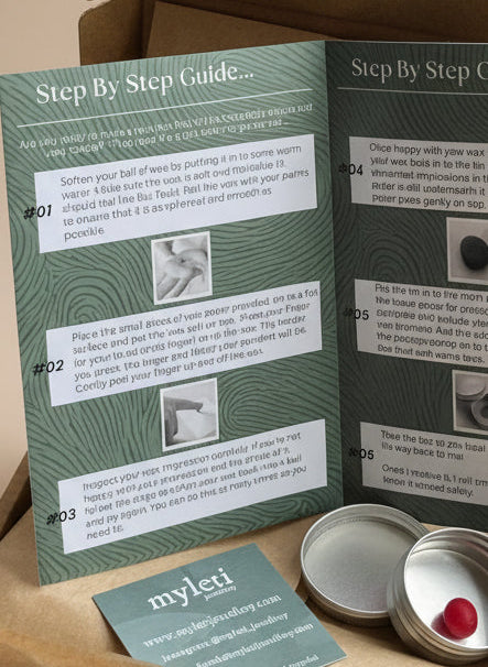 jewllery making Kit with step-by-step guide and small container 