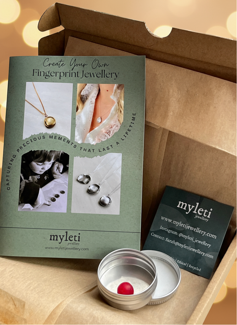Myleti jewelry kit with packaging and instructions on a wooden surface.