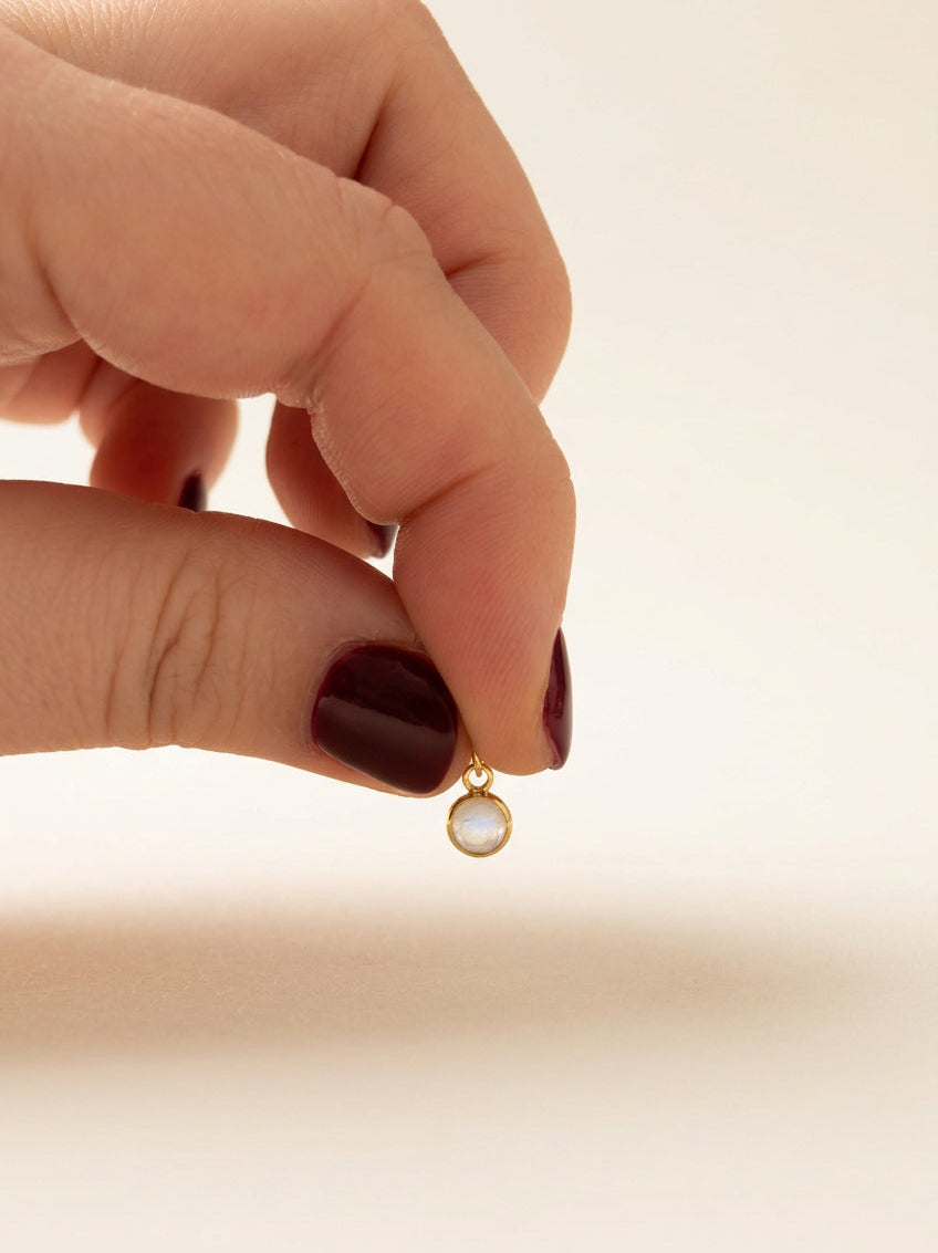 Sterling Silver & Gold Vermeil Moonstone Charm
