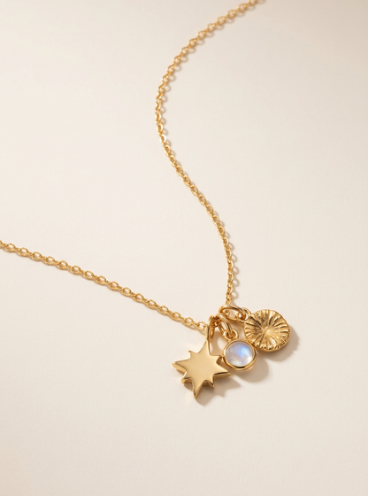 Sterling Silver & Gold Vermeil Guiding North Star Charm Pendant