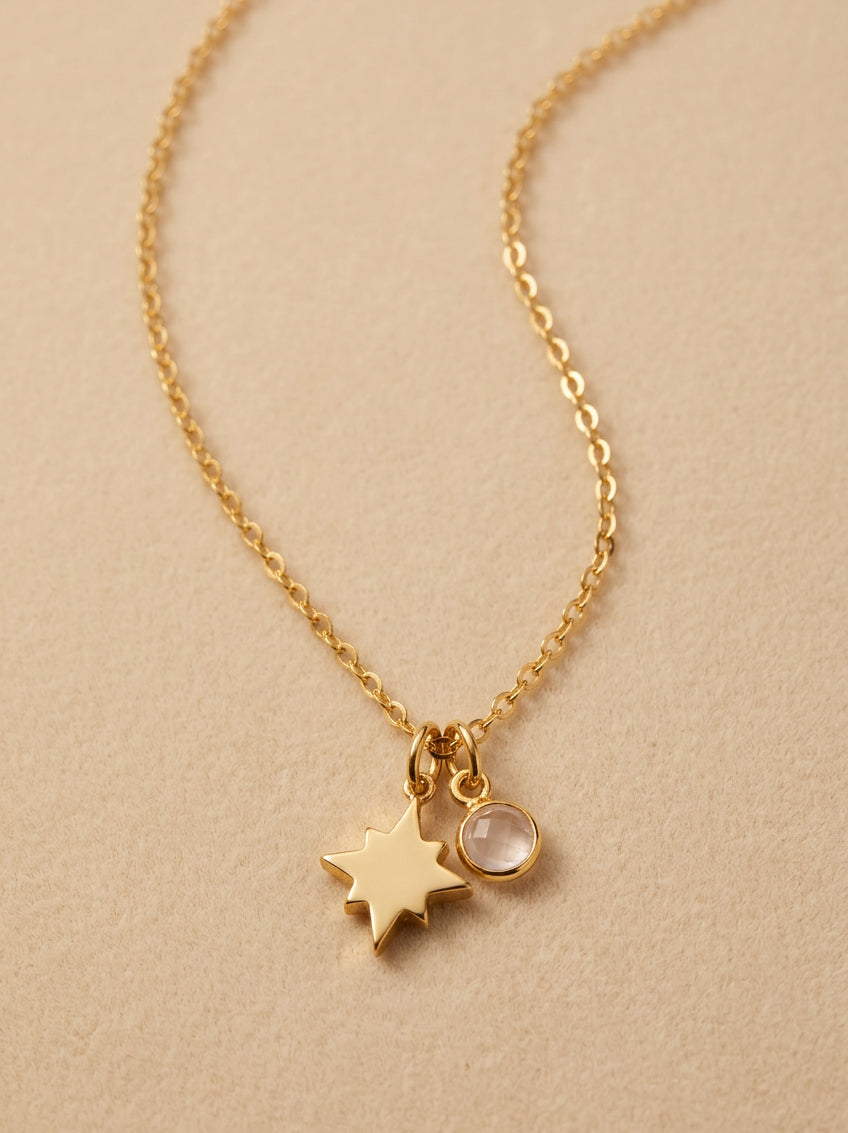 Sterling Silver & Gold Vermeil Guiding North Star Charm Pendant
