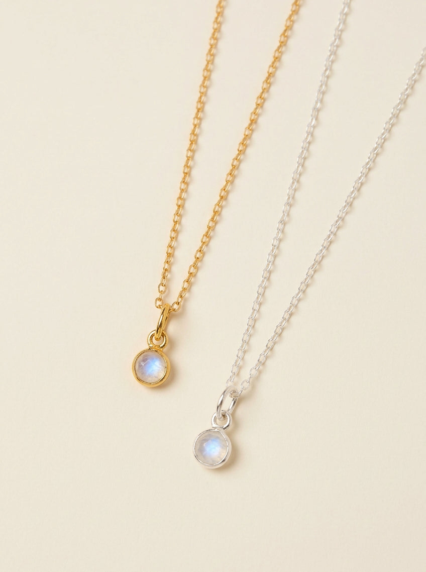 Sterling Silver & Gold Vermeil Moonstone Charm