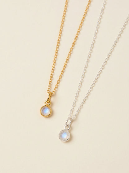 Sterling Silver & Gold Vermeil Moonstone Charm
