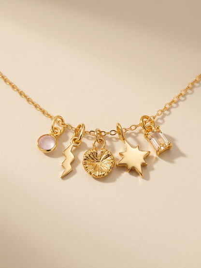Sterling Silver & Gold Vermeil Guiding North Star Charm Pendant