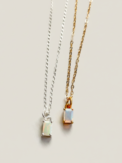 Sterling Silver & Gold Vermeil October Birthstone Necklace