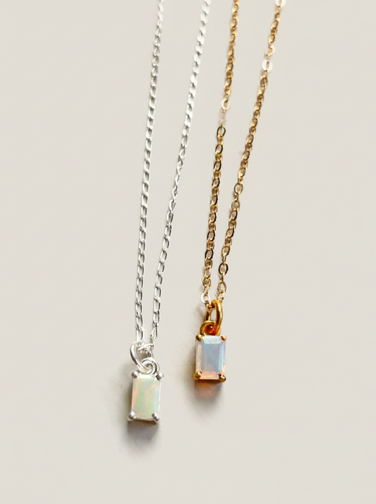 Sterling Silver & Gold Vermeil October Birthstone Necklace