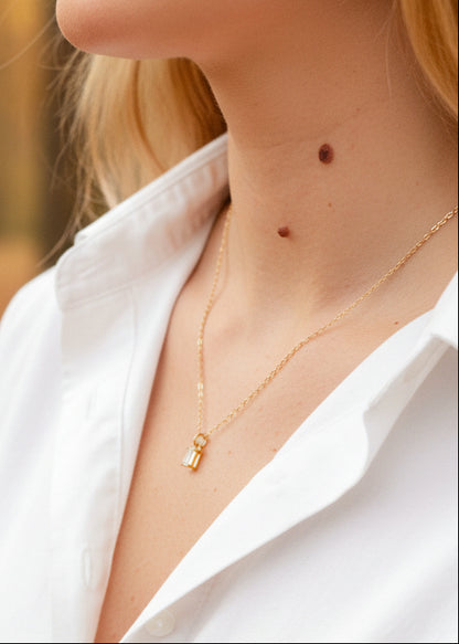 Sterling Silver & Gold Vermeil October Birthstone Necklace