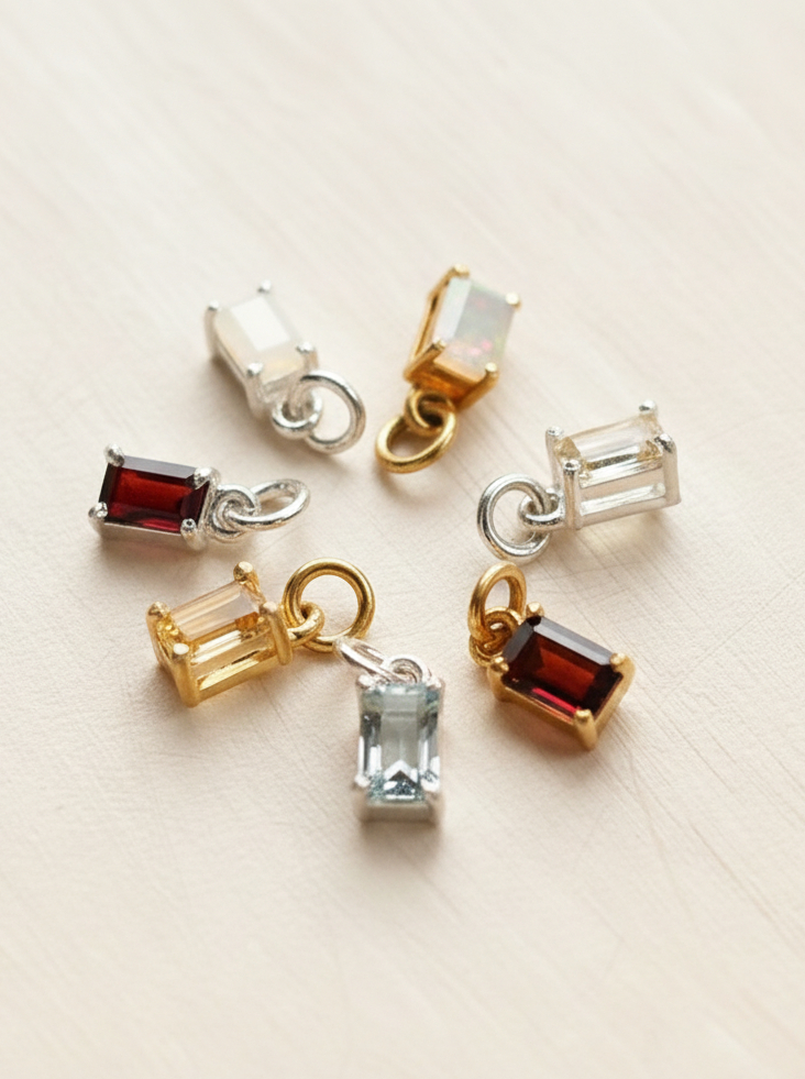 Sterling Silver & Gold Vermeil October Birthstone Necklace