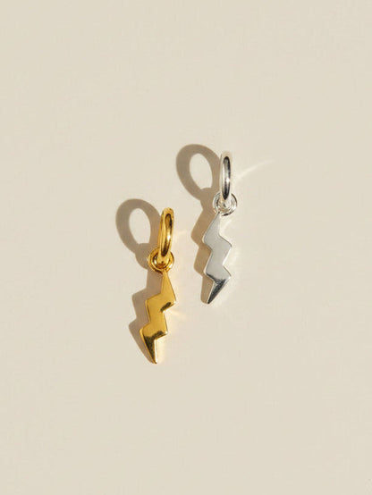Sterling Silver & Gold Vermeil Lightning Bolt Charm Pendant - Myleti Jewellery