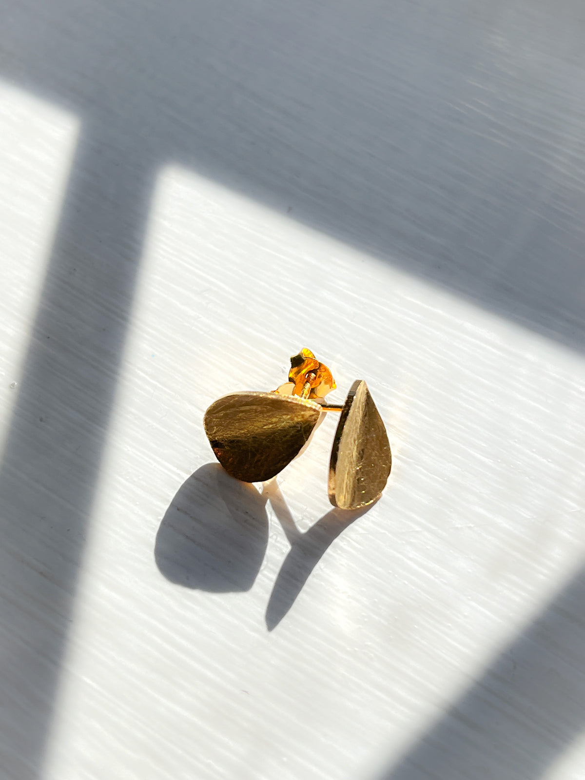 Gold Vermeil Organic Teardrop Stud Earrings