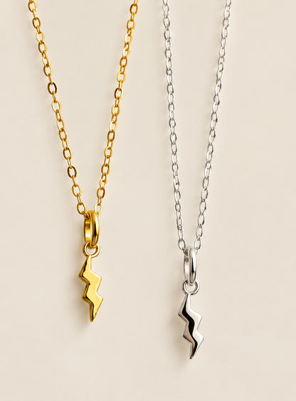 Sterling Silver & Gold Vermeil Lightning Bolt Charm Pendant - Myleti Jewellery