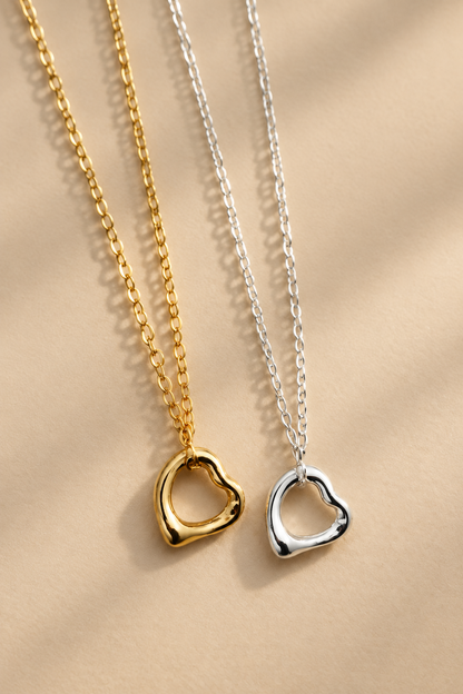 Silver Free Spirit Molten Heart Necklace - Myleti Jewellery