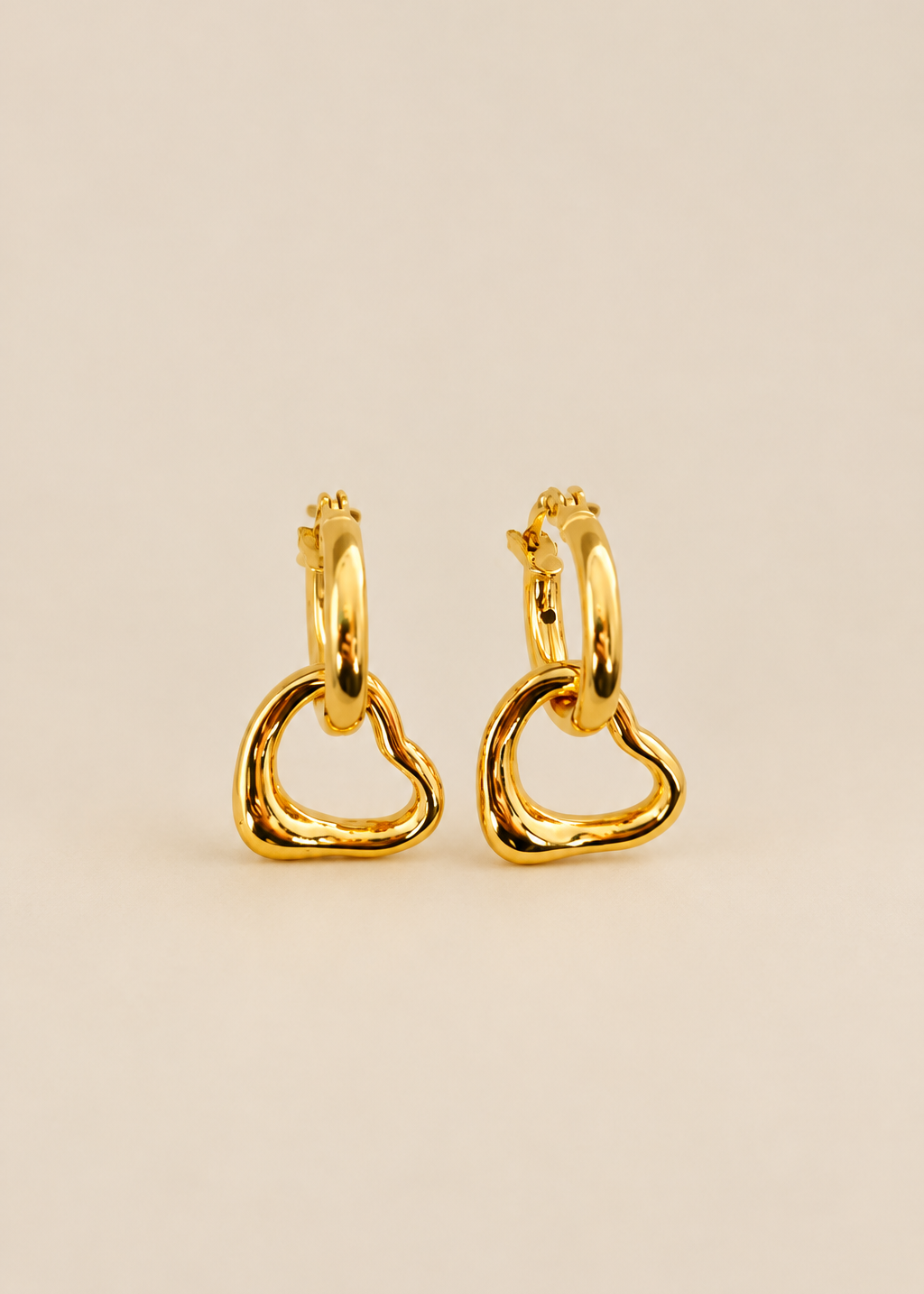 Gold Free Spirit Molten Heart Hoop Earrings - Myleti Jewellery