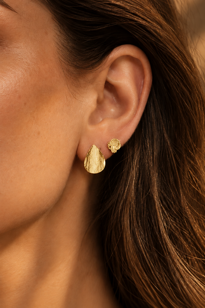 Gold Vermeil Organic Teardrop Stud Earrings