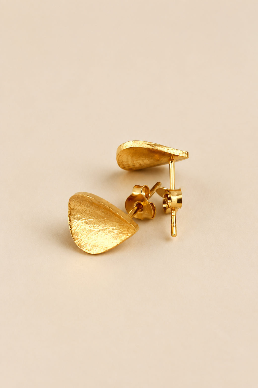 Gold Vermeil Organic Teardrop Stud Earrings