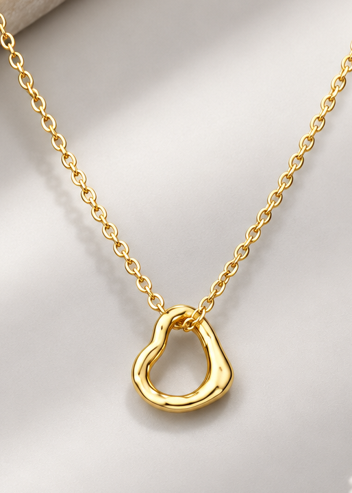 Gold Vermeil Free Spirit Molten Heart Necklace - Myleti Jewellery