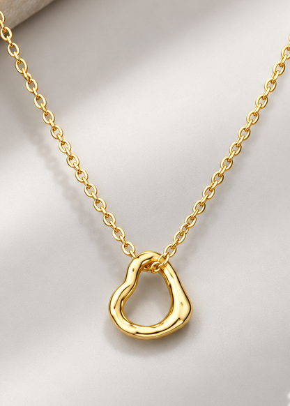 Gold Vermeil Free Spirit Molten Heart Necklace - Myleti Jewellery