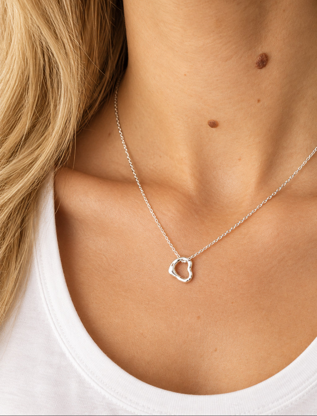 Silver Free Spirit Molten Heart Necklace - Myleti Jewellery